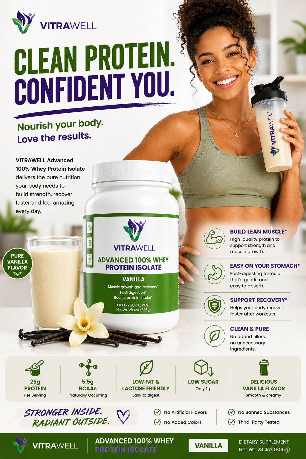 Advanced 100% Whey Protein Isolate (Vanilla)